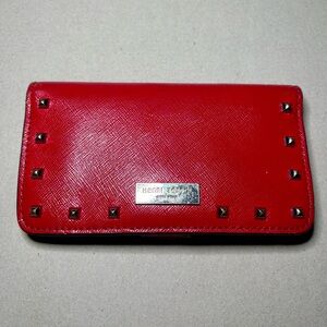 Henri Bendel red studded wallet